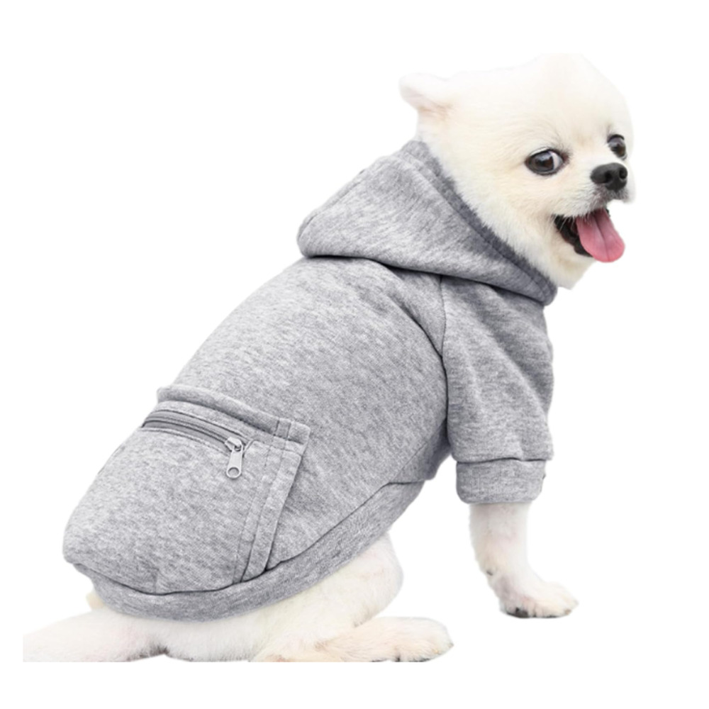 Dog Hoodie Sweatshirt Zip and Slant Pockets Warm Dog Clothes for Medium Dogs - Picture 4 of 4